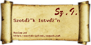 Szoták István névjegykártya