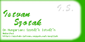 istvan szotak business card